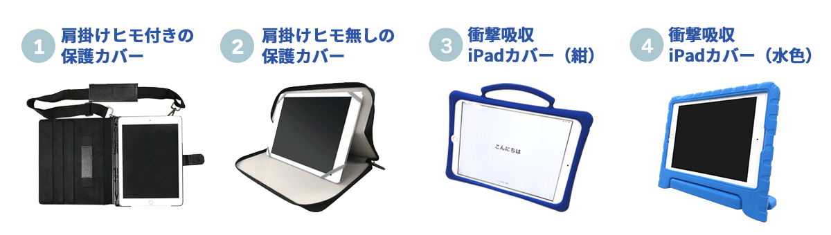 iPadにカバーを装着した写真