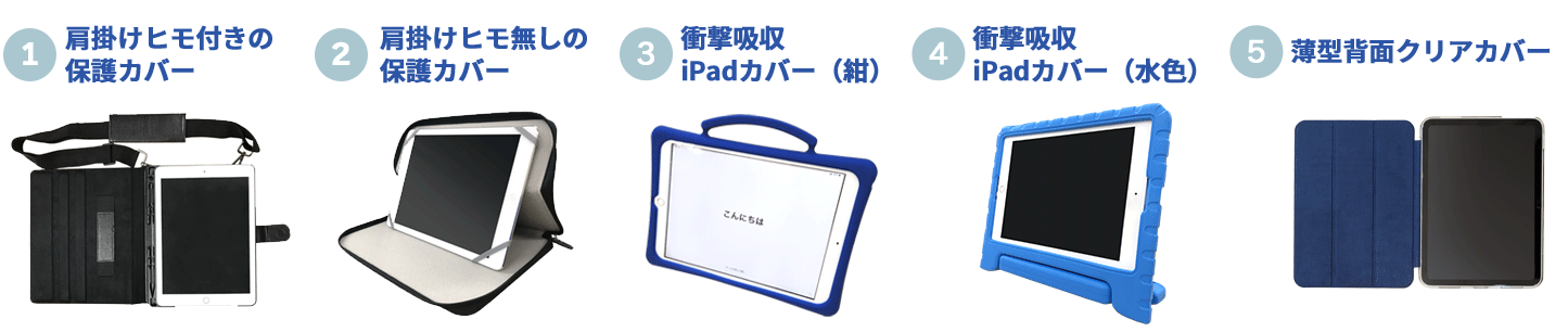 iPadにカバーを装着した写真